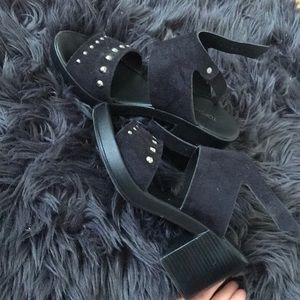 Black heeled sandals